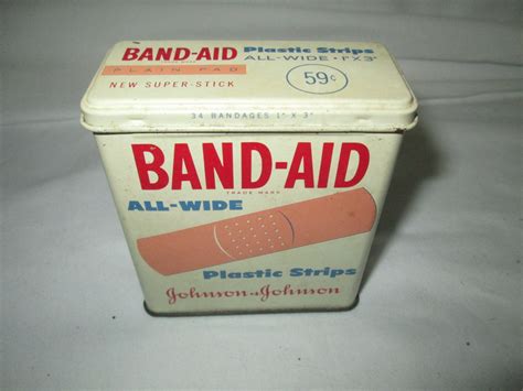 band aid metal nestalgic box|vintage metal band aids.